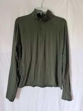 Lands' End Olive Green 3/4 Zip Swim Cover